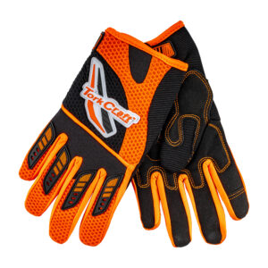 LIMITED EDIT. LARGE  RACING GLOVE ORANGE SYN. LEATHER