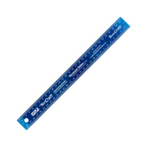 300MM CORK BACKED STAINLESS STEEL RULER BLUE