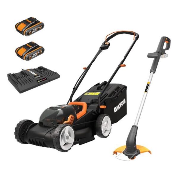 WORX Lawn Mower and Grass Trimmer Combo Kit