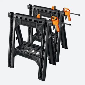 WORX Clamping Sawhorses with Bar Clamps (Twin Set)